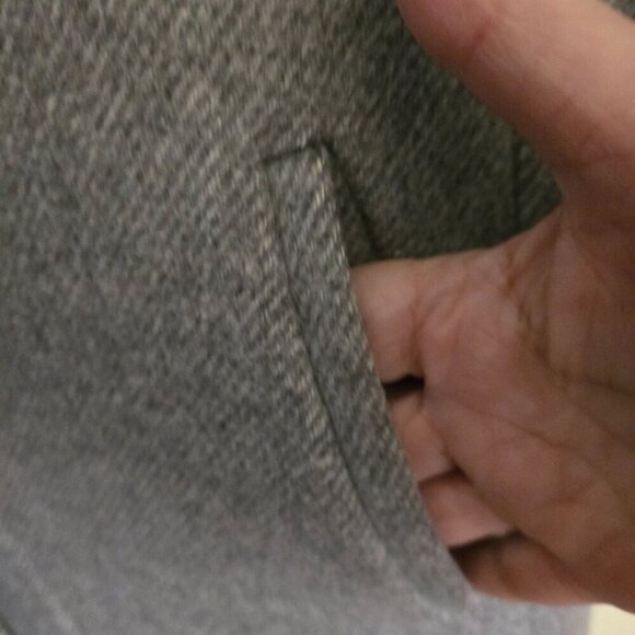 Loft Wool Blend Removable Faux Fur Collar Gray Full Zip Snap Coat Size XL - Picture 4 of 9